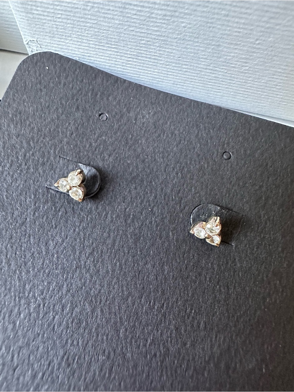Mejuri Gold Plated Sapphire Trio Mini Lotus Earrings Studs - Picture 3 of 6